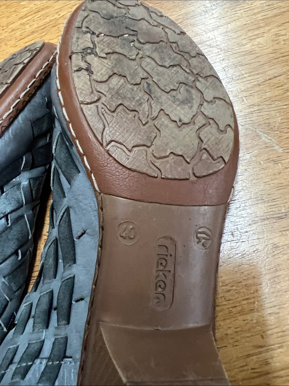 Rieker Charcoal Woven Slingback Sandals - Picture 8 of 16